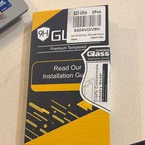 3 pack Tempered Glass Screen Protector for S23 Ultra - Black